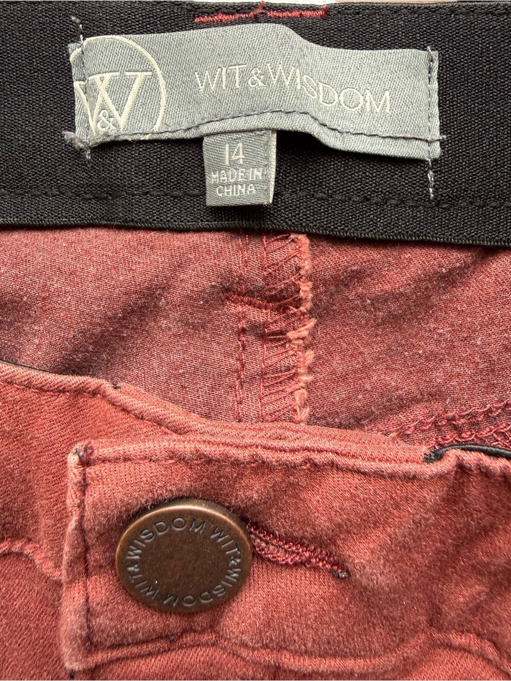 Wit & Wisdom Slim Raspberry-Colored Stretch Jeans - Picture 3 of 4